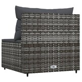 Grijze Poly Rattan Tuinmiddenbank met Kussens - 34% Korting!