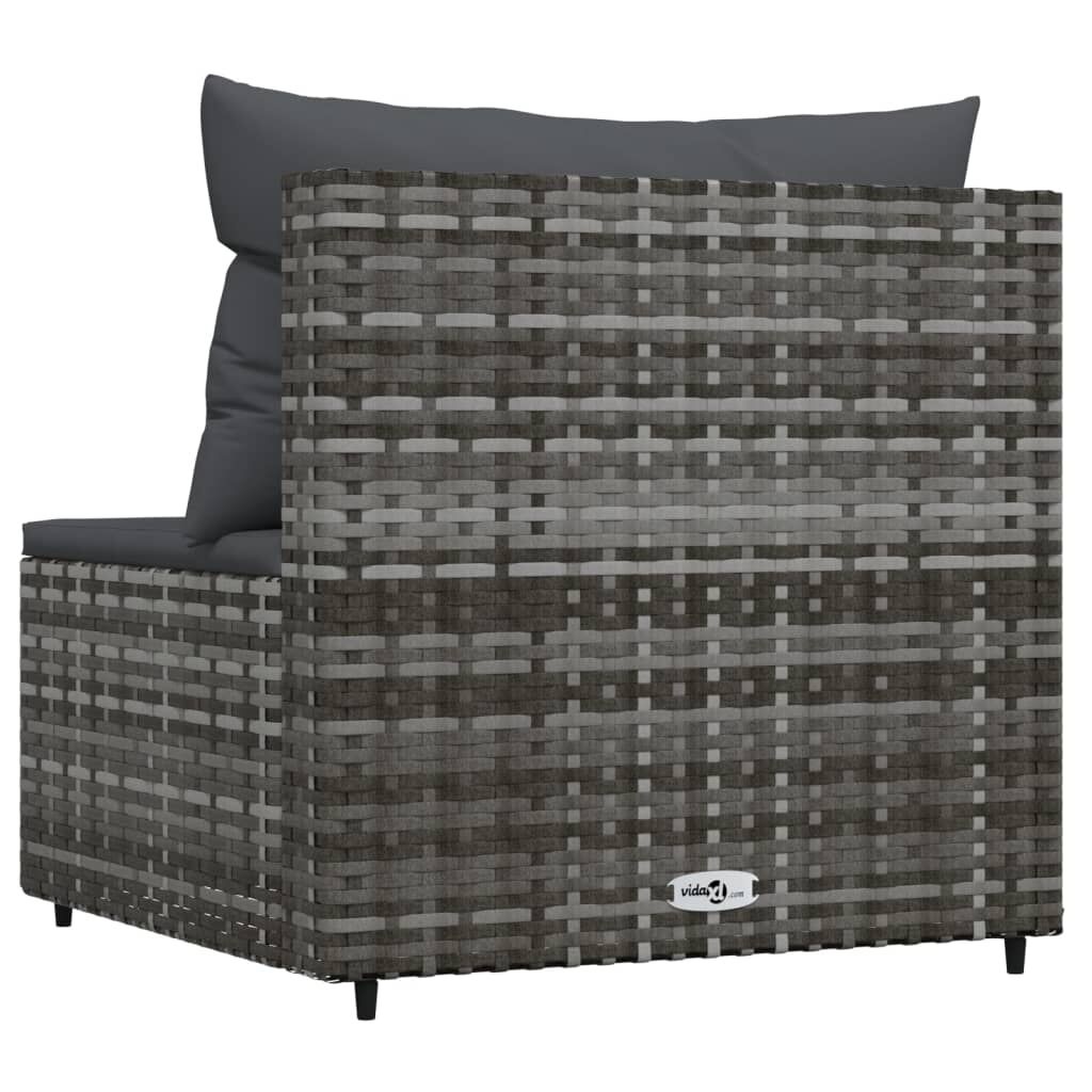 Grijze Poly Rattan Tuinmiddenbank met Kussens - 34% Korting!