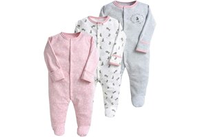 Baby Slaappak 3-delig Katoen Uniseks Grijs (50% Korting)