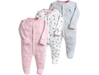 Babyslaappak 3-delig Katoen Uniseks Lange Mouwen 3-6M Grijs - 33% Korting!