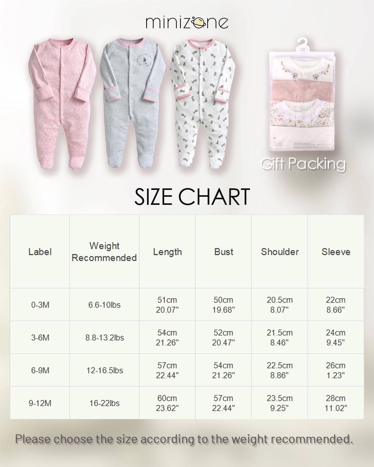 Baby Slaappak 3-delig Katoen Uniseks 3-6M Grijs - 59% Korting!