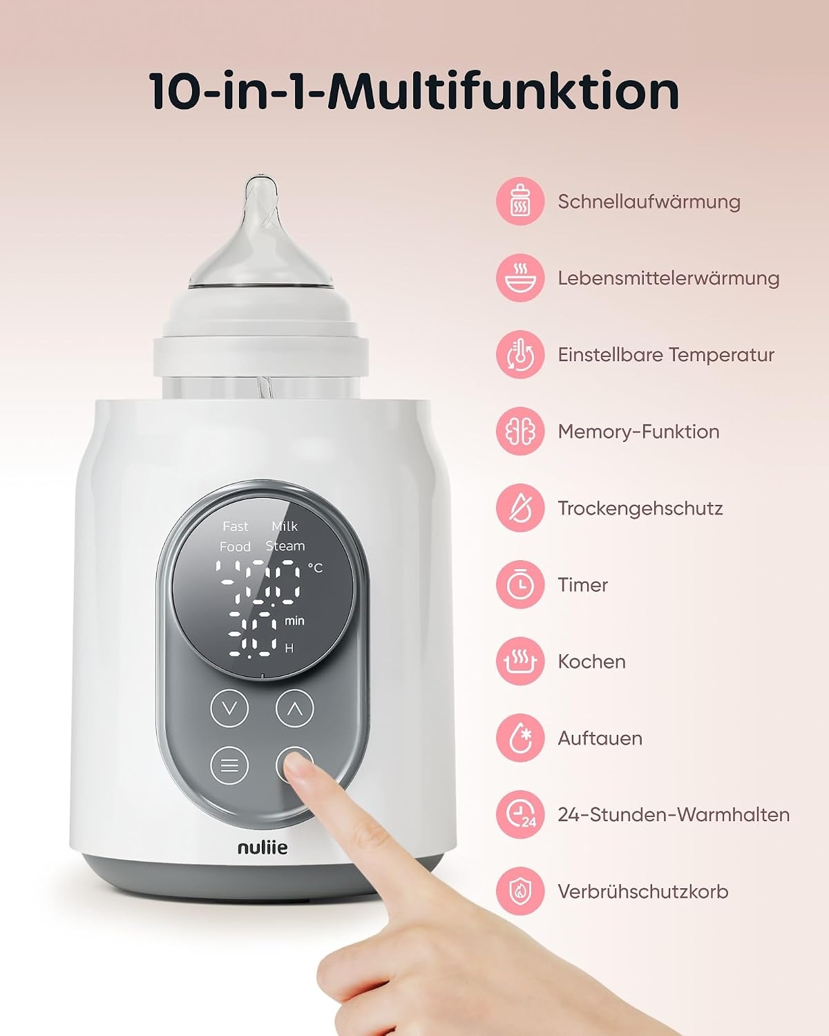 Elektrische Flessenwarmer 10-in-1 - Snel & Veilig Voeden met 59% Korting