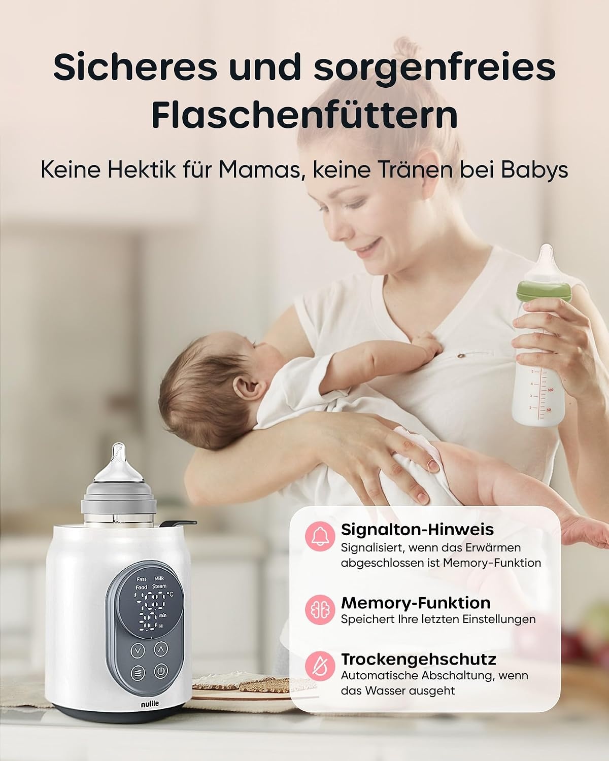 Elektrische Flessenwarmer 10-in-1 - Snel & Veilig Voeden met 59% Korting