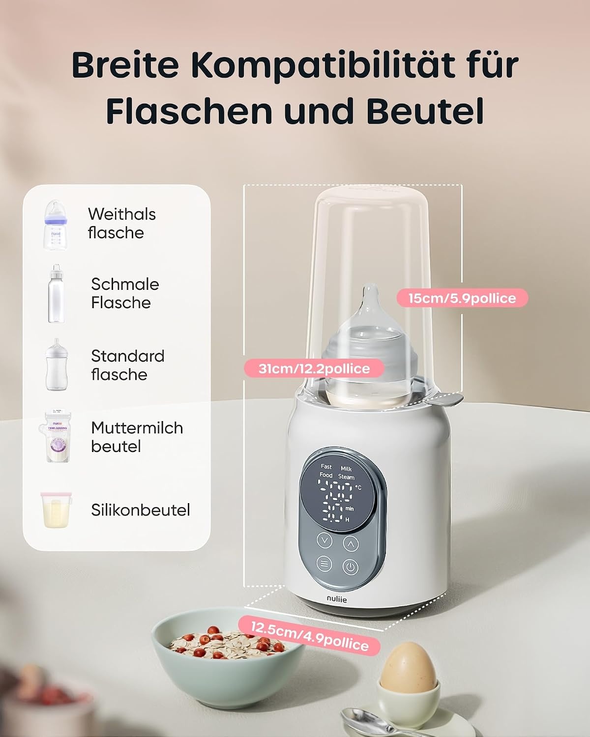Elektrische Flessenwarmer 10-in-1 - Snel & Veilig Voeden met 59% Korting