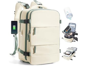 Vacuüm Reisrugzak Beige-Groen 42x32x20 cm - Bespaar 50% Ruimte