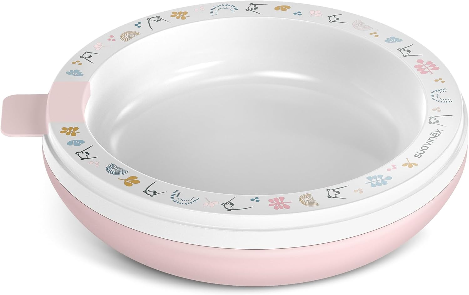 Kinderservies Set Roze: Leren Eten met Thermobord & Lepel (Vanaf 6 mnd)