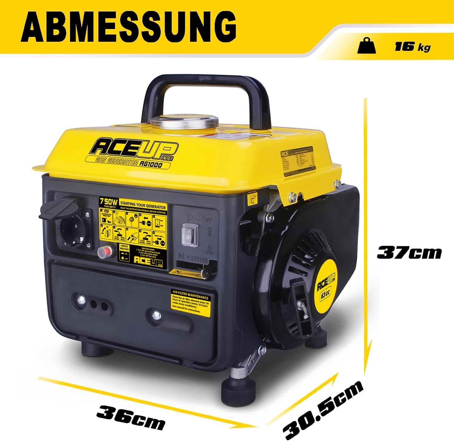 Draagbare Benzine Stroomgenerator 750W Piekvermogen - 35% Korting!