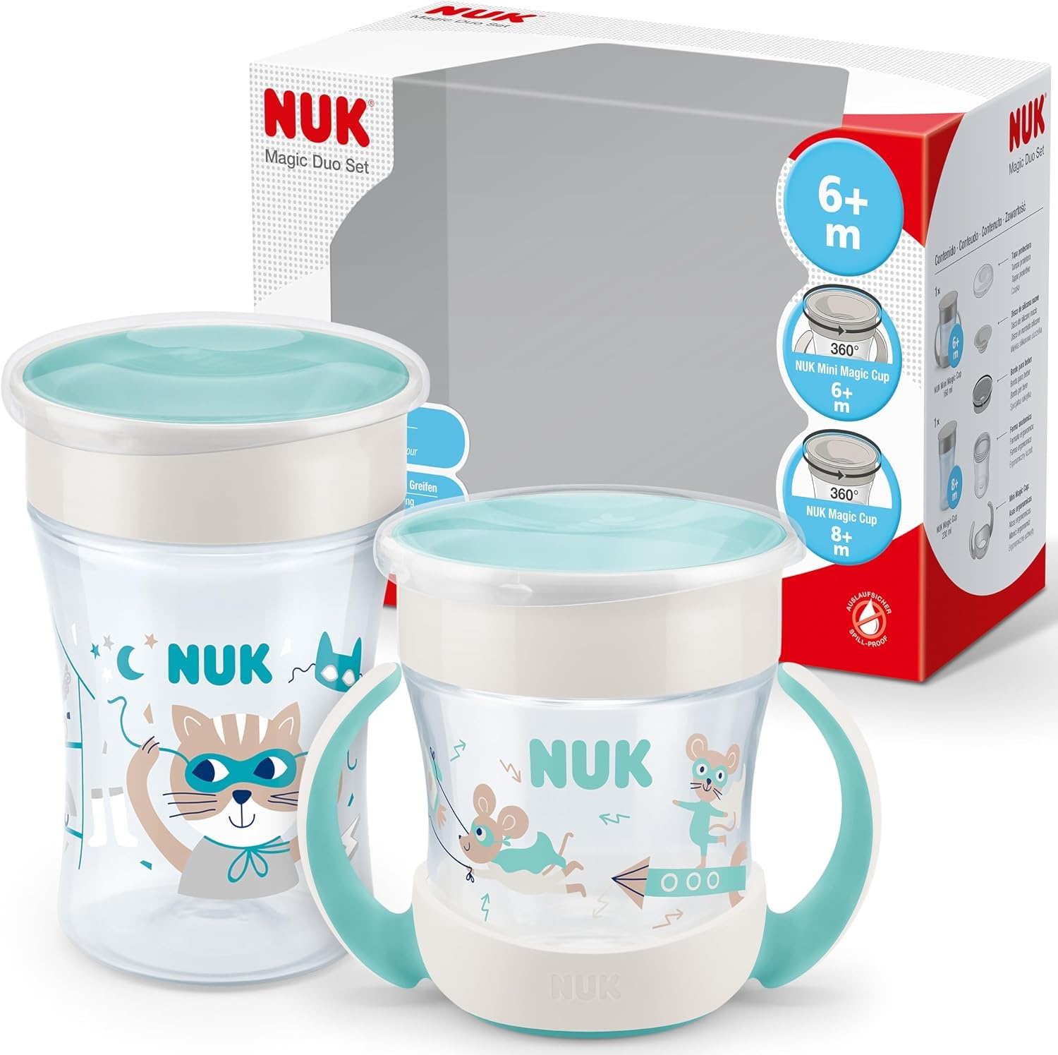 NUK Duo Drinkbekers Baby 6M+ 160/230ml Lekvrij -32%