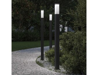 vidaXL Bolderverlichting 3 stuks 110 cm Zwart IP44 - 34% Korting!