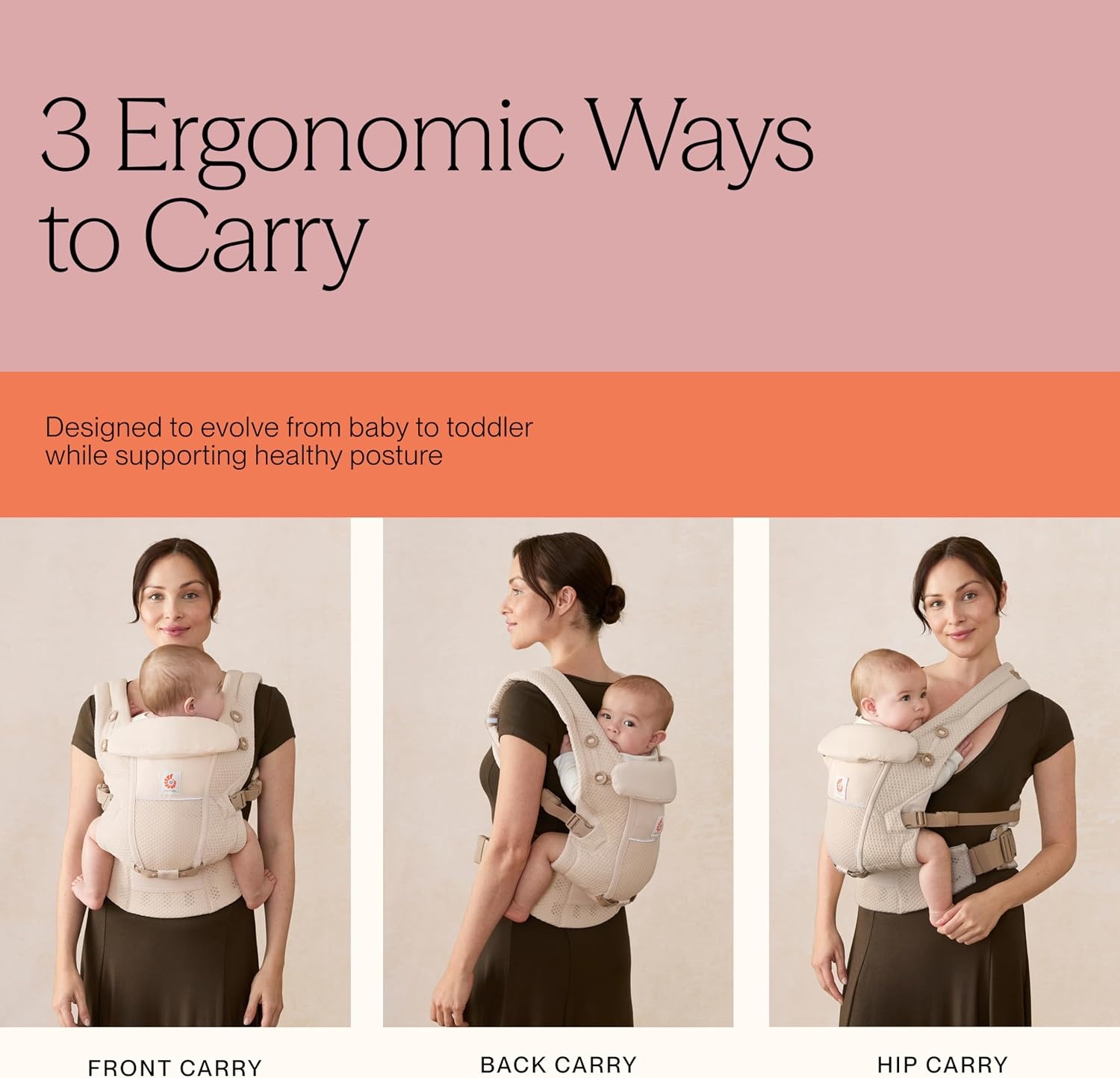 Ergobaby Draagzak Parel Grijs - Vanaf Geboorte tot Peuter (3.2-20.4 kg) - 35% Korting!