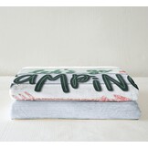 Grote Fleece Sherpa Deken 229x229cm - Vintage Streep & Jungle