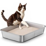 Roestvrij Staal Kattenbak XXL 50x35x10cm - 32% Korting