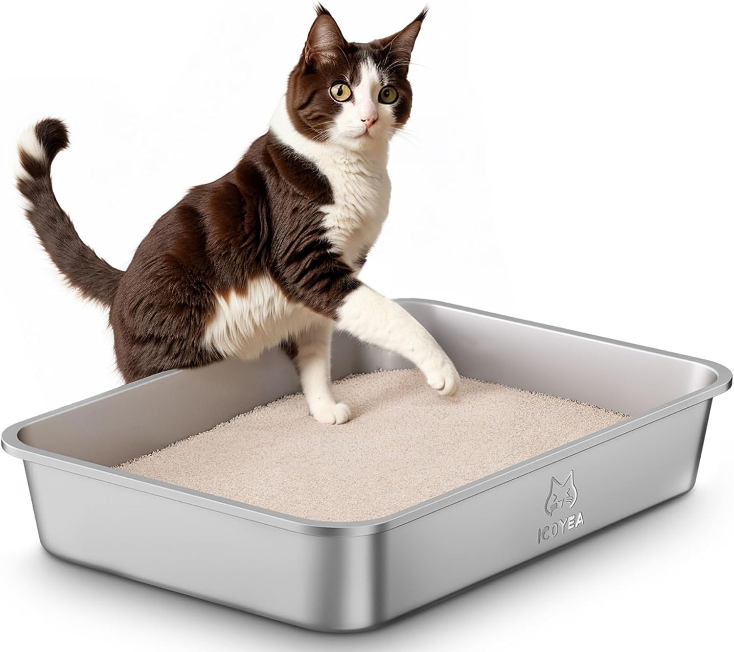 Roestvrij Staal Kattenbak XXL 50x35x10cm - 32% Korting