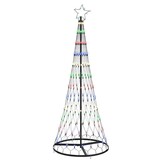vidaXL LED Kerstboom met 230 LED Multikleur 71 x 71 x 184.5 cm Metaal