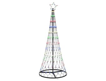 vidaXL LED Kerstboom met 230 LED Multikleur 71 x 71 x 184.5 cm Metaal