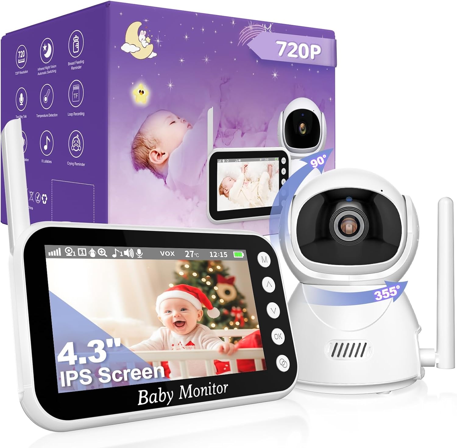 Babyfoon met Camera 7,1cm LCD 34% Korting