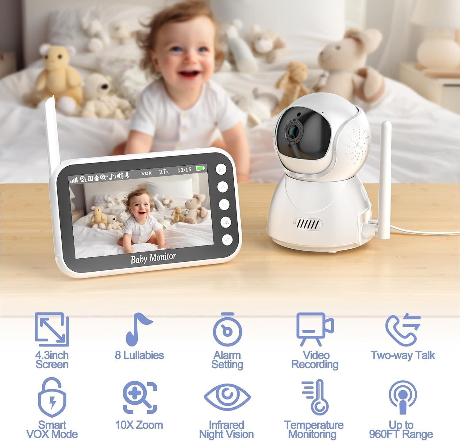 Babyfoon met Camera 7,1cm LCD 34% Korting