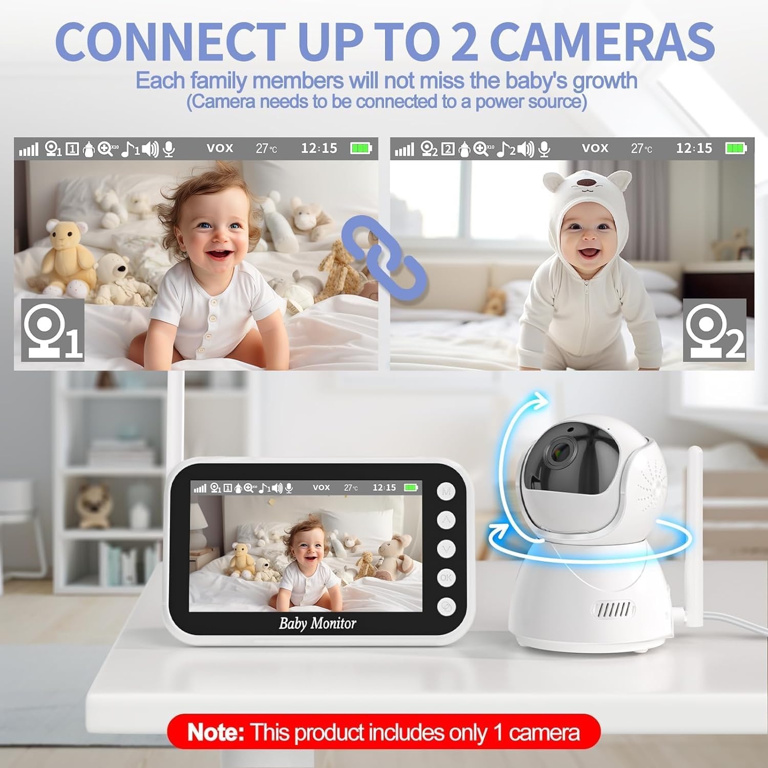 Babyfoon met Camera 7,1cm LCD 34% Korting