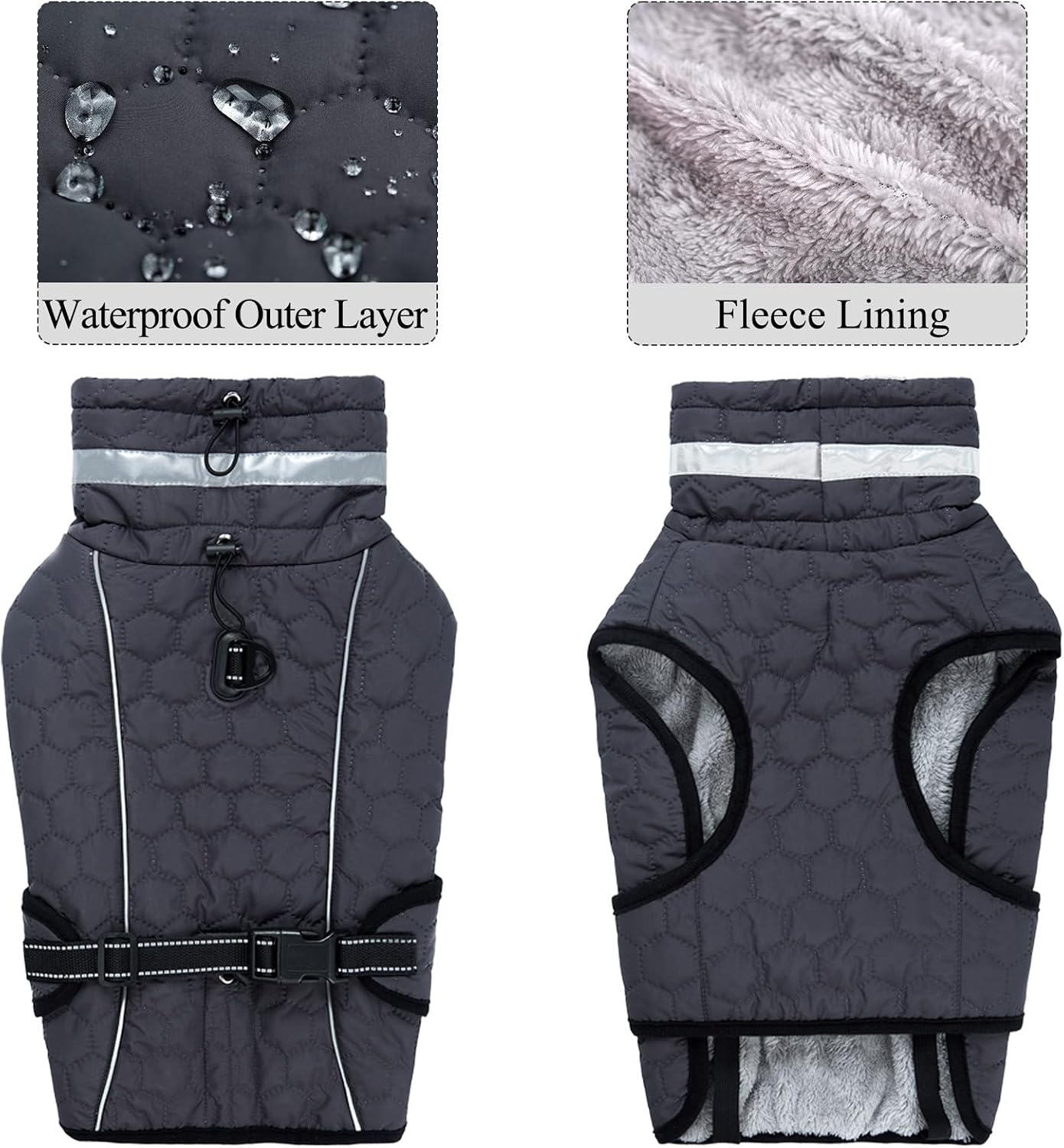 Waterdichte Honden Winterjas met Harnas - Warm & Reflecterend (57% Korting)