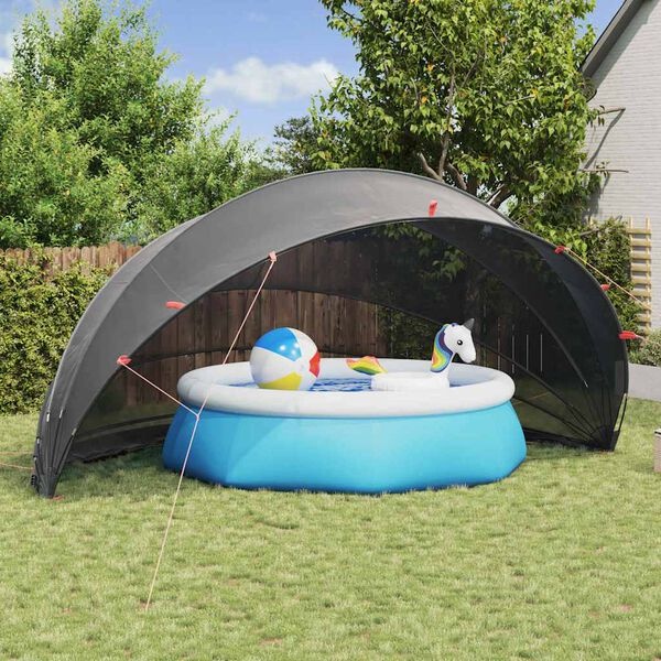 VidaXL Zwembadkoepel Zwart 592x590x275cm - 35% Korting