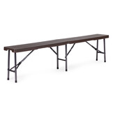 Campingtafel Set met 8 Bankjes - Houtlook - Opvouwbaar
