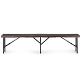 Campingtafel Set met 8 Bankjes - Houtlook - Opvouwbaar