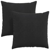 vidaXL Sofa Kussens 2 stuks Zwart 60x60cm Katoen - 33% Korting
