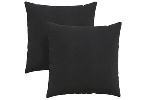 vidaXL Sofakussens 2 Stuks Zwart 60x60cm Katoen | 50% Korting