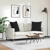 vidaXL Sofa Kussens 2 stuks Zwart 60x60cm Katoen - 33% Korting