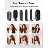 6-in-1 Haarstyler Met 47% Korting: Föhn & Krulborstel Set