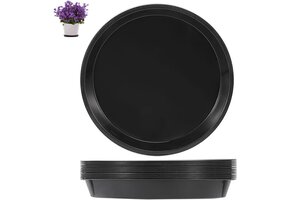 16x Zwarte Kunststof Plantenschotel Rond 30cm - UV-bestendig