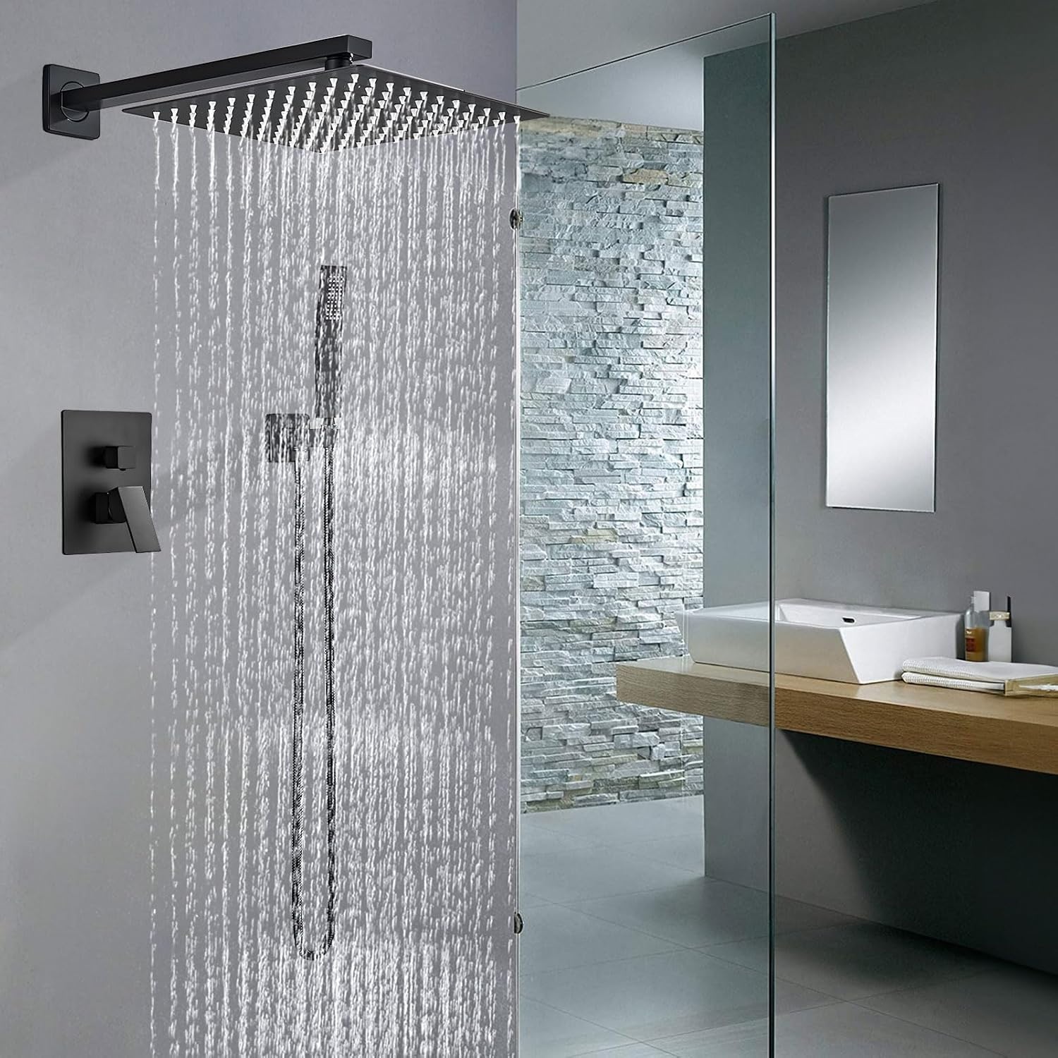 Inbouwdoucheset Zwart 61% Korting | RVS Hoofddouche & Handdouche