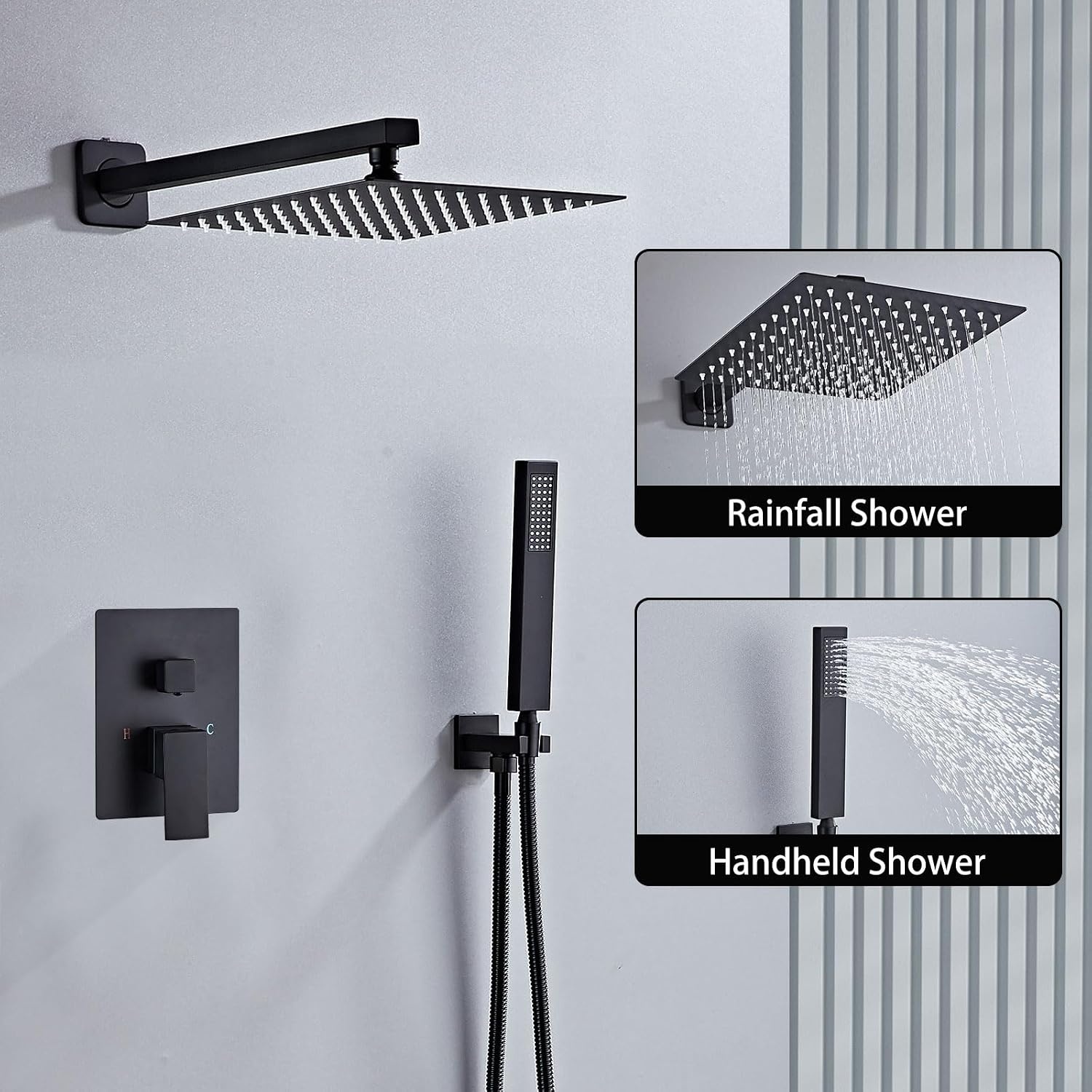 Inbouwdoucheset Zwart 61% Korting | RVS Hoofddouche & Handdouche