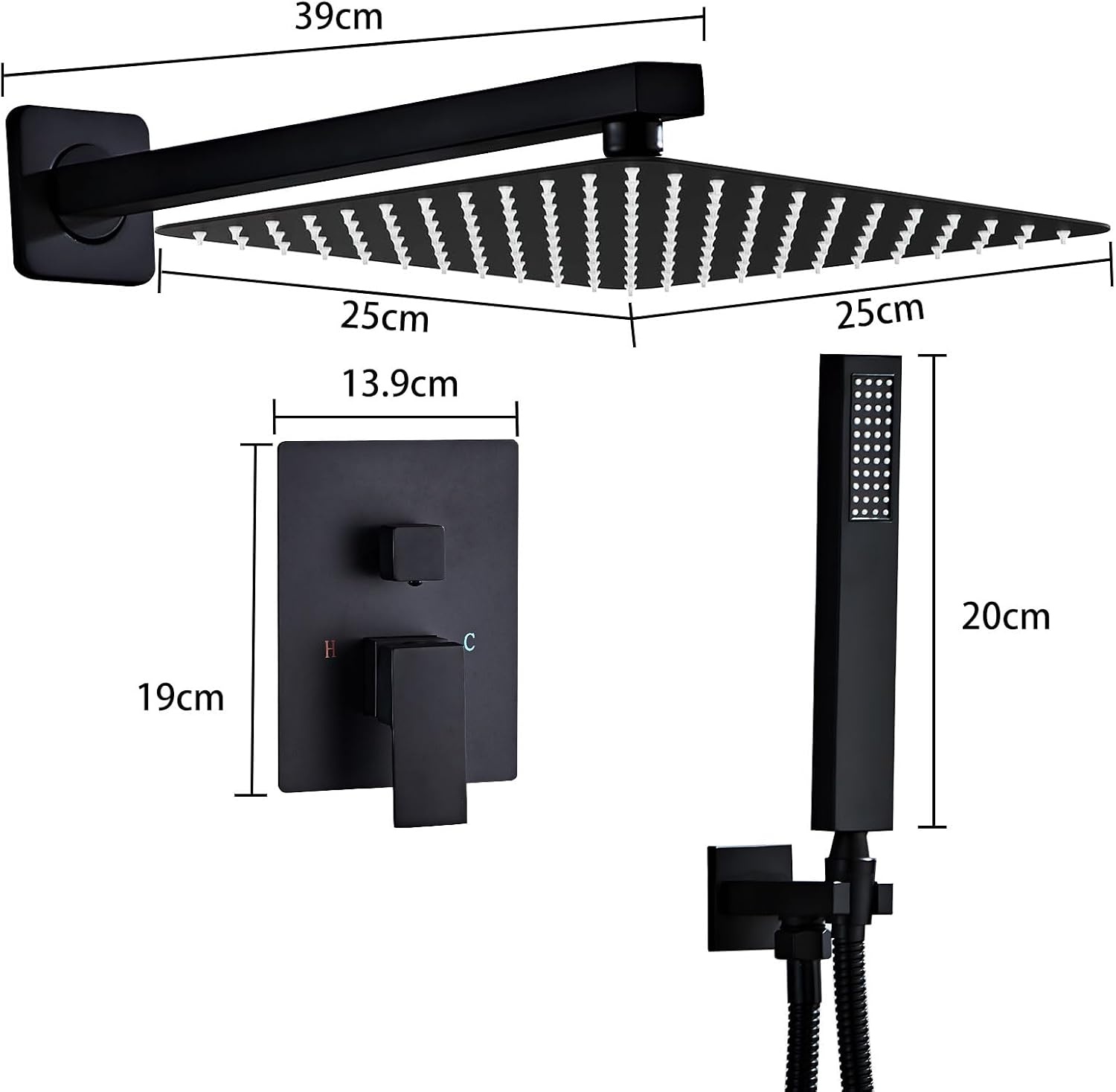 Inbouwdoucheset Zwart 61% Korting | RVS Hoofddouche & Handdouche