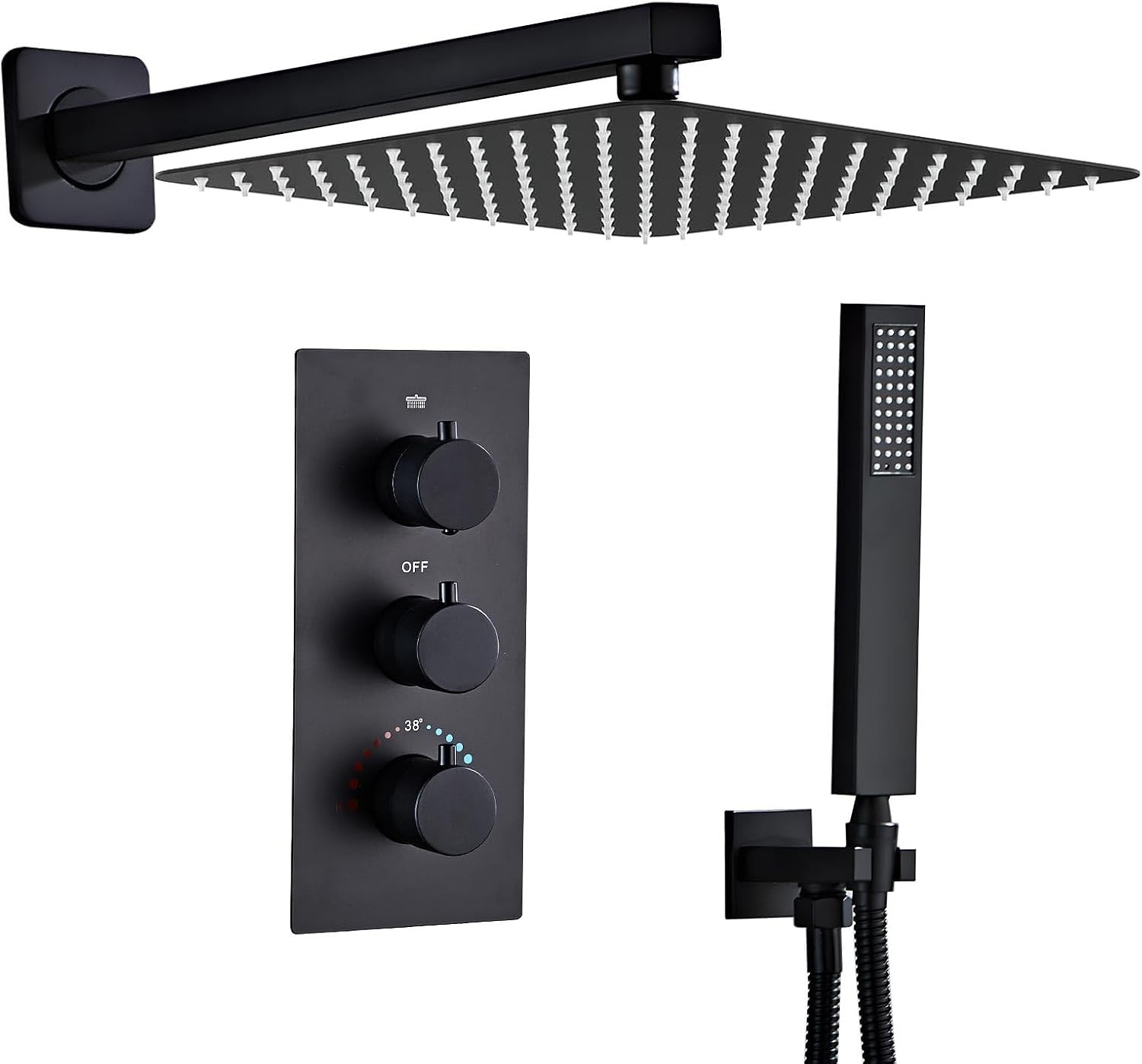 Inbouwdoucheset Zwart 61% Korting | RVS Hoofddouche & Handdouche