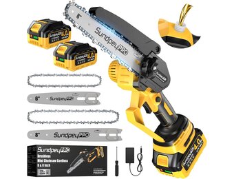Borstelloze Mini Kettingzaag 900W met 2x Accu - 34% Korting