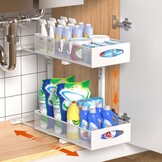 2-Laags Uitschuifbare Kast Organizer 44,5cm Wit - 33% Korting