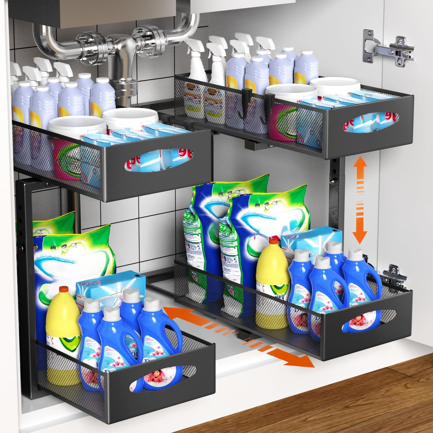 2-Laags Uitschuifbare Kast Organizer 44,5cm Wit - 33% Korting