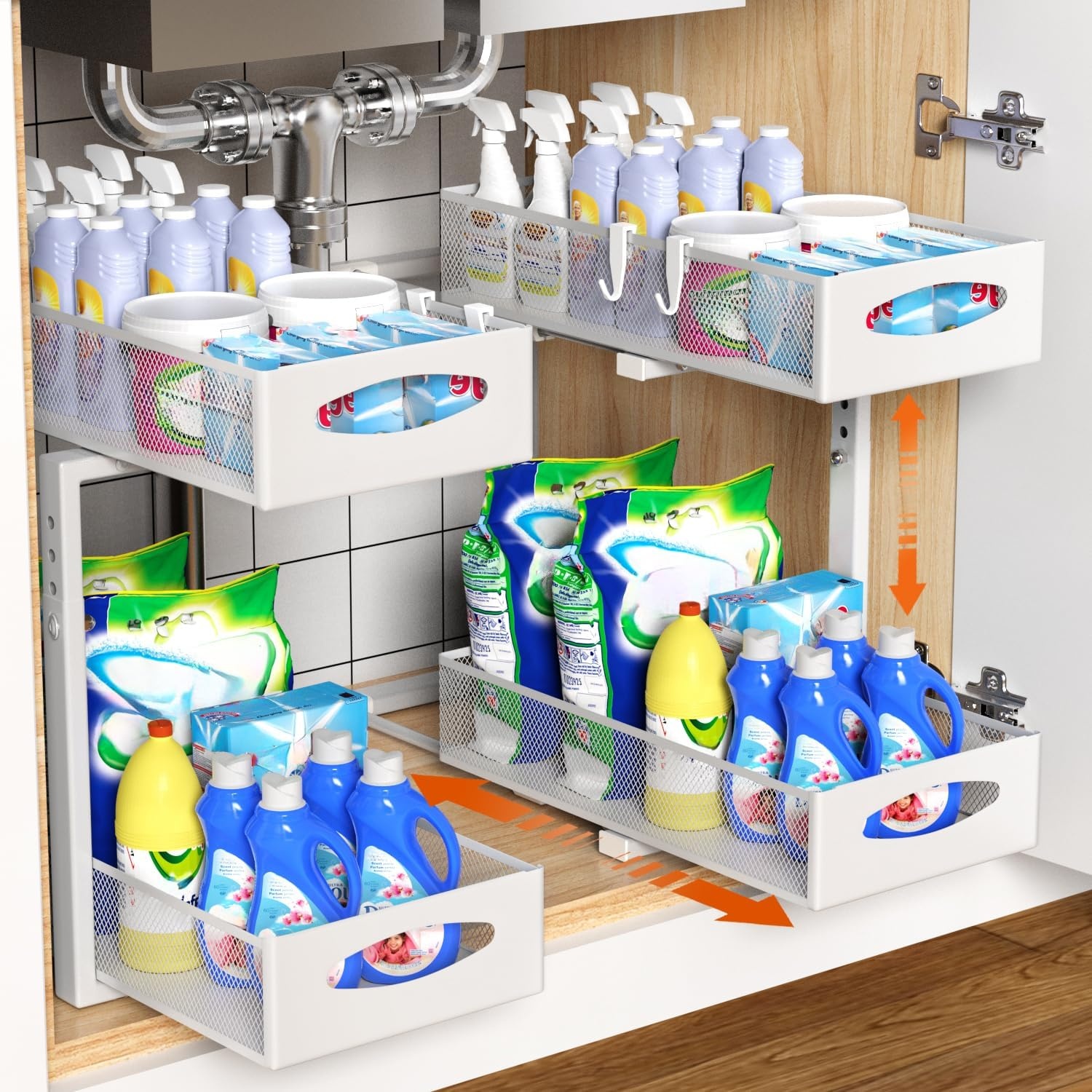 2-Laags Uitschuifbare Kast Organizer 44,5cm Wit - 33% Korting