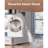 Compacte Espressomachine met Stoompijp, Wit - 34% Korting