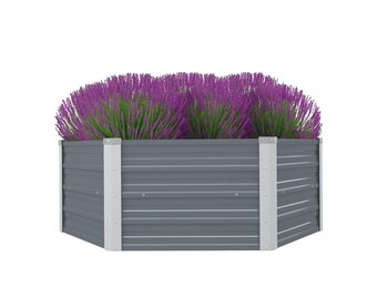 Verhoogde Plantenbak 129x129x46cm Gegalvaniseerd Staal - 33% Korting