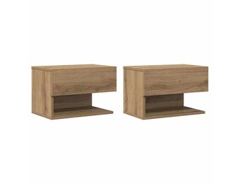 2x Nachtkastjes met Korting: Wandmontage, Eikenkleur, 34% Korting