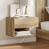 2x Nachtkastjes met Korting: Wandmontage, Eikenkleur, 34% Korting
