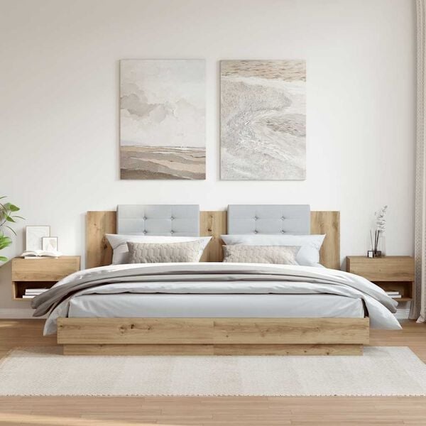 2x Nachtkastjes met Korting: Wandmontage, Eikenkleur, 34% Korting