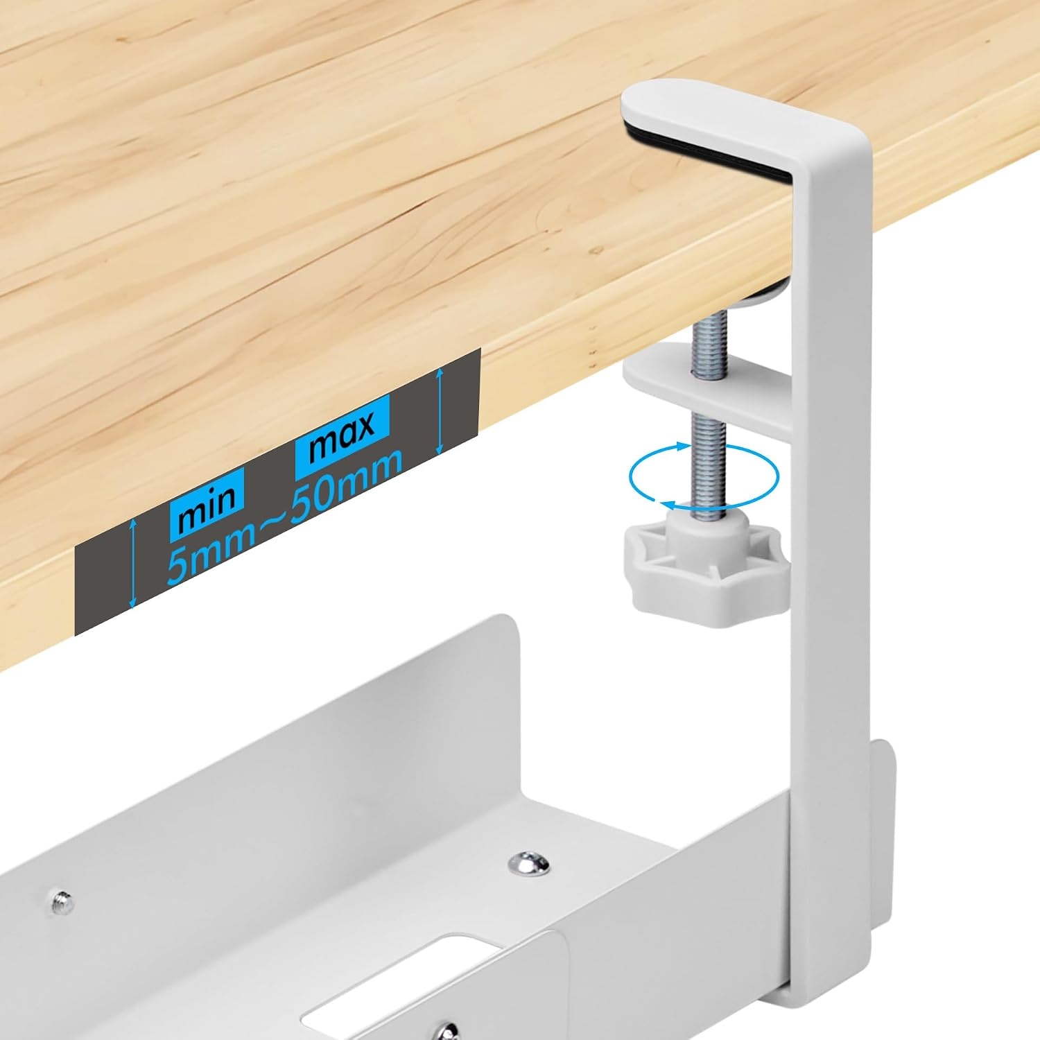 Uittrekbare Kabelgoot Bureau | 80-120cm | Klemmontage | Wit | 56% Korting