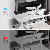 Uittrekbare Kabelgoot Bureau | 80-120cm | Klemmontage | Wit | 56% Korting