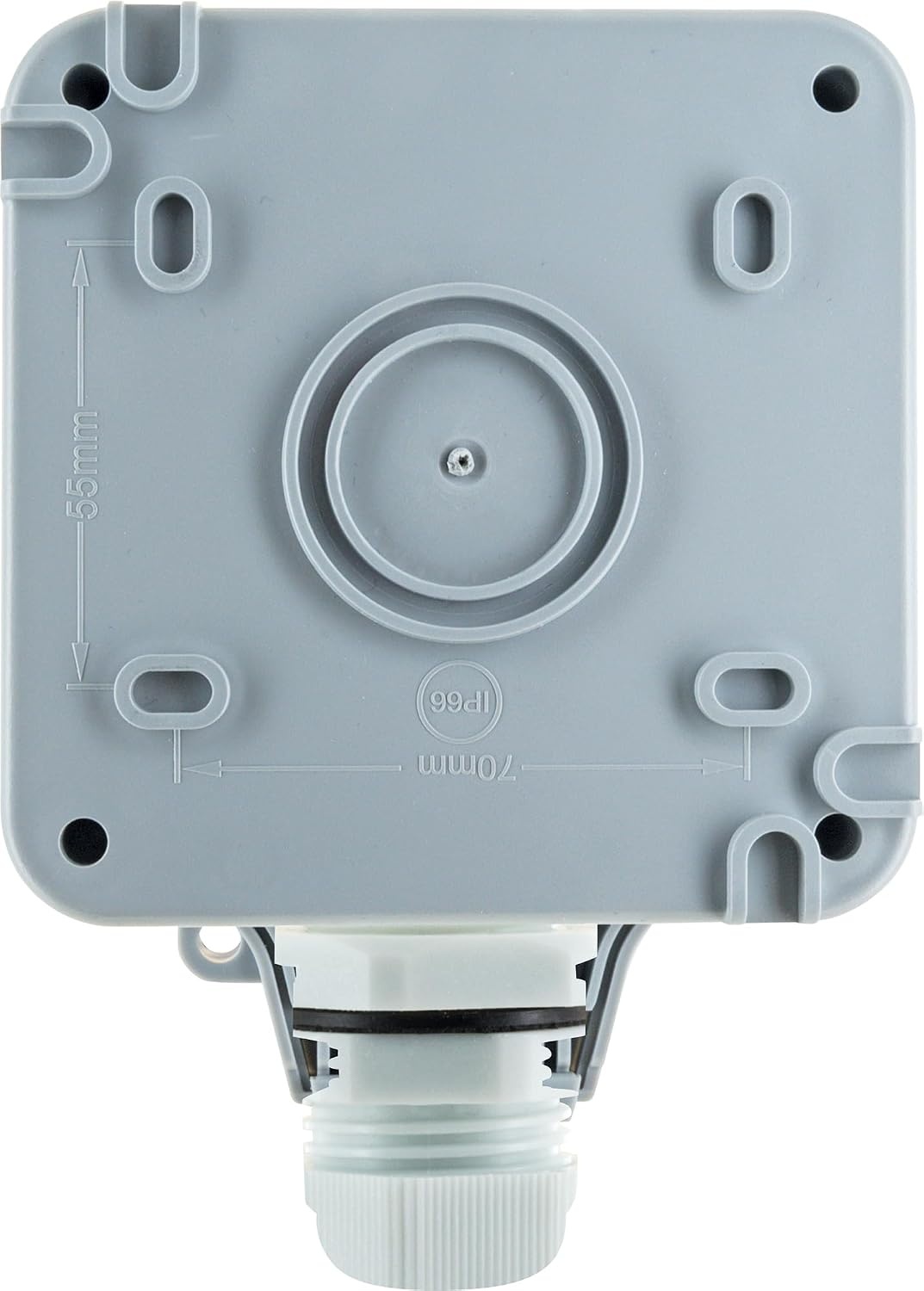 SCHWAIGER SOAD0100 Outdoor Socket, Surface-Mounted Outdoor Socket, Weatherproof Cover, IP66, Angle Plug, Click Closure, UV-Resistant, Weatherproof, Garden Socket