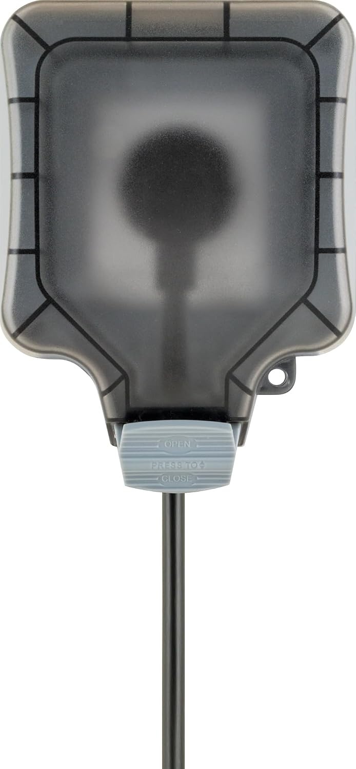 SCHWAIGER SOAD0100 Outdoor Socket, Surface-Mounted Outdoor Socket, Weatherproof Cover, IP66, Angle Plug, Click Closure, UV-Resistant, Weatherproof, Garden Socket