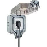 SCHWAIGER SOAD0100 Outdoor Socket, Surface-Mounted Outdoor Socket, Weatherproof Cover, IP66, Angle Plug, Click Closure, UV-Resistant, Weatherproof, Garden Socket