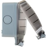 SCHWAIGER SOAD0100 Outdoor Socket, Surface-Mounted Outdoor Socket, Weatherproof Cover, IP66, Angle Plug, Click Closure, UV-Resistant, Weatherproof, Garden Socket